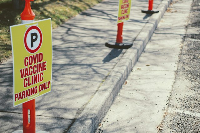 Covid parking sign