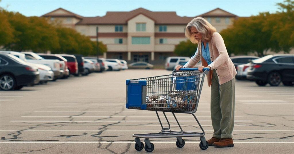 grocery cart lady