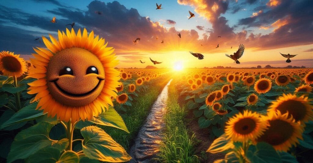 Smiling Sunflower- ai generated